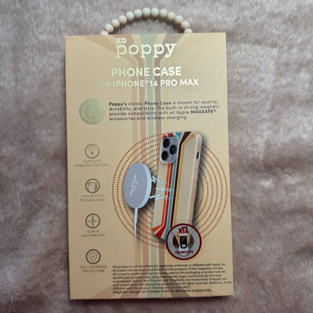 NIB XO Poppy Iphone Protective Case 14 Pro Max - Retro Design